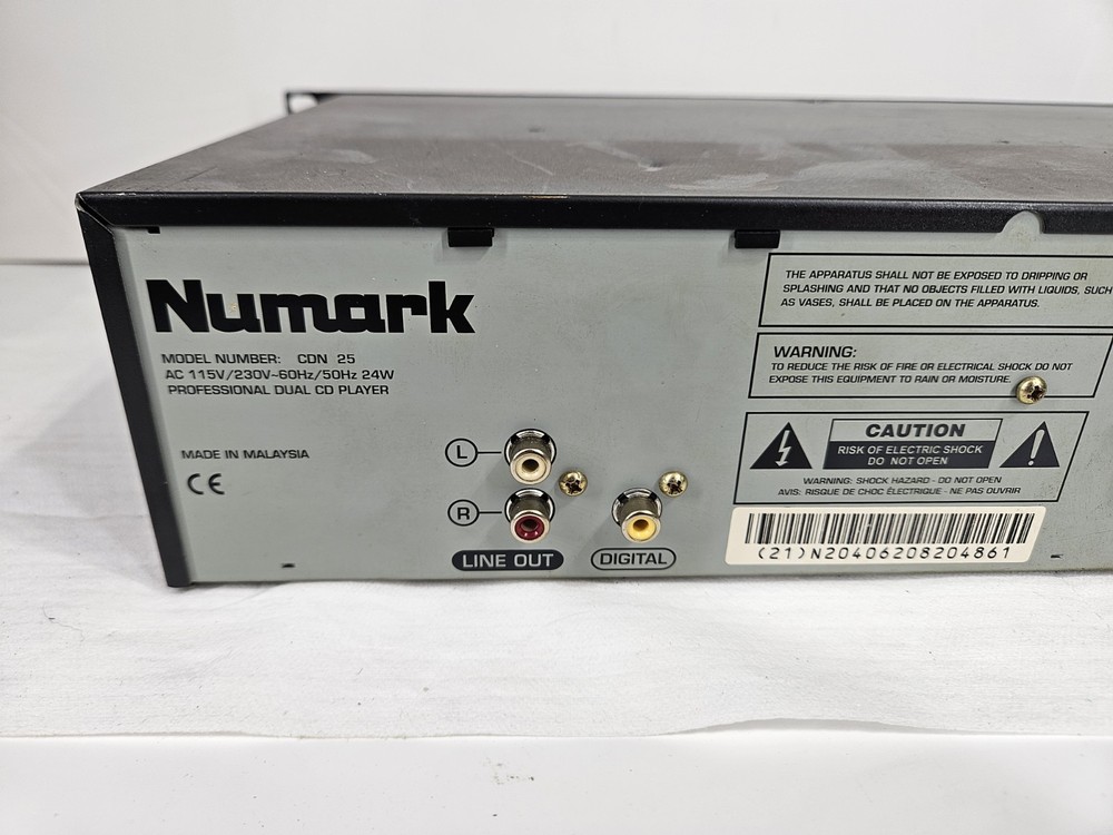Numark CDN25 Professional Dual CD Player W/ Controller *UNTESTED* No Power Cord