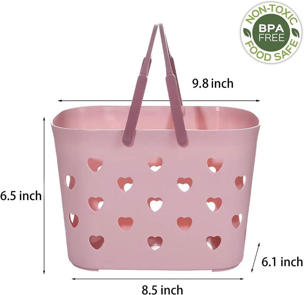 Portable Shower Caddy Tote Plastic Storage Basket with Handle Box Organizer Bin