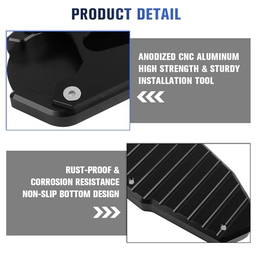 Kickstand Extender Enlarger Pad Side Stand Extension Plate Replacement Black