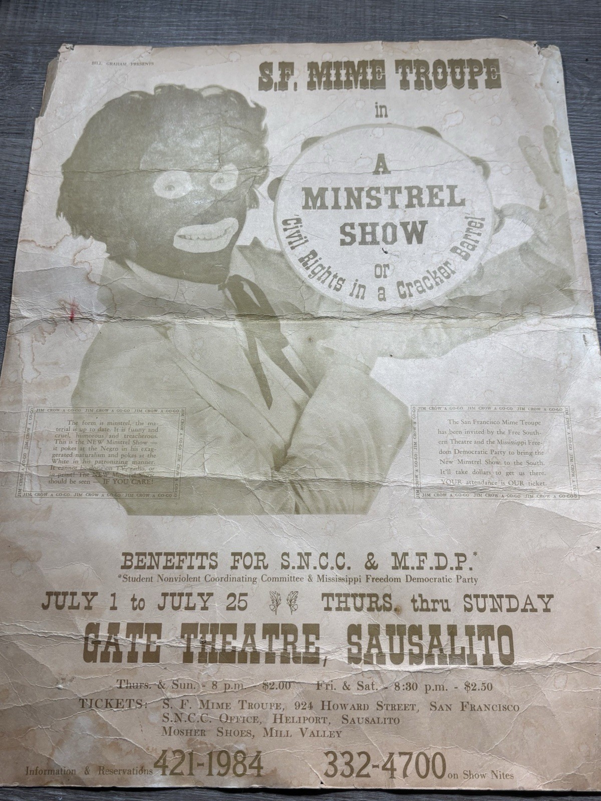 bill graham Presents A Minstrel Show Civil Rights In a Cracker Barrel Original