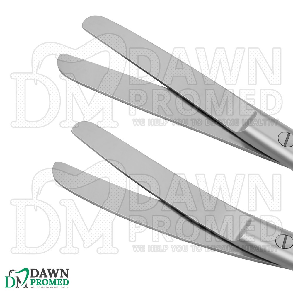 2 Pcs Operating Scissors 4.5" Straight & Curved Blunt Blunt Round Pattern Set