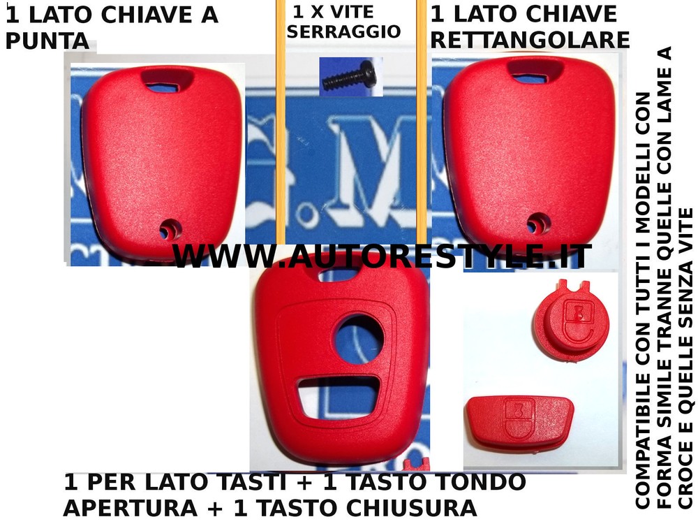 Cover Case Shell Red For Key Remote Control 2 Button Citroen C1 C2 C3