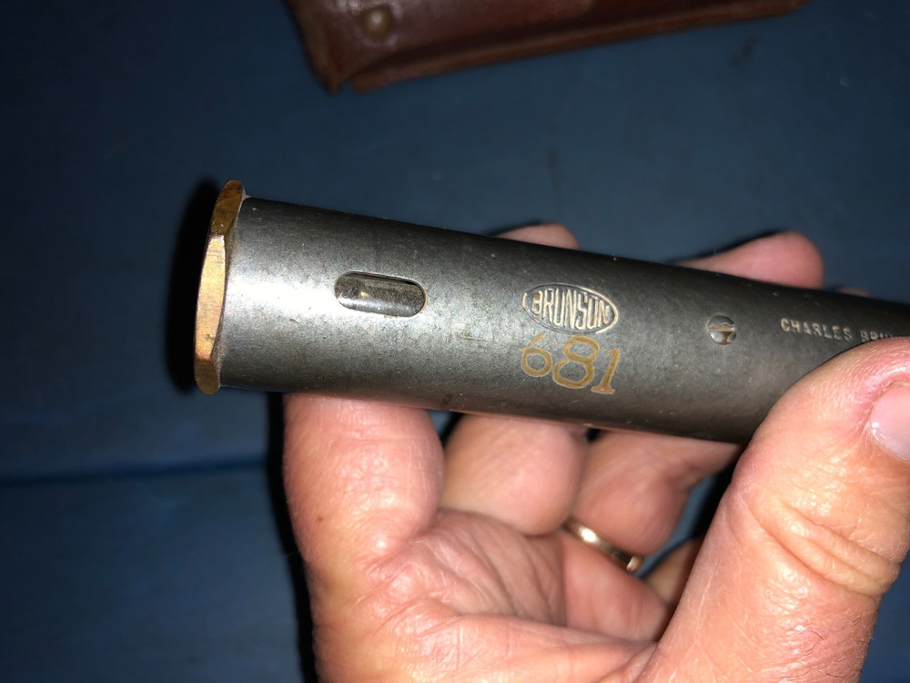 Vintage BRUNSON 681 Handheld BUBBLE Sight with Case