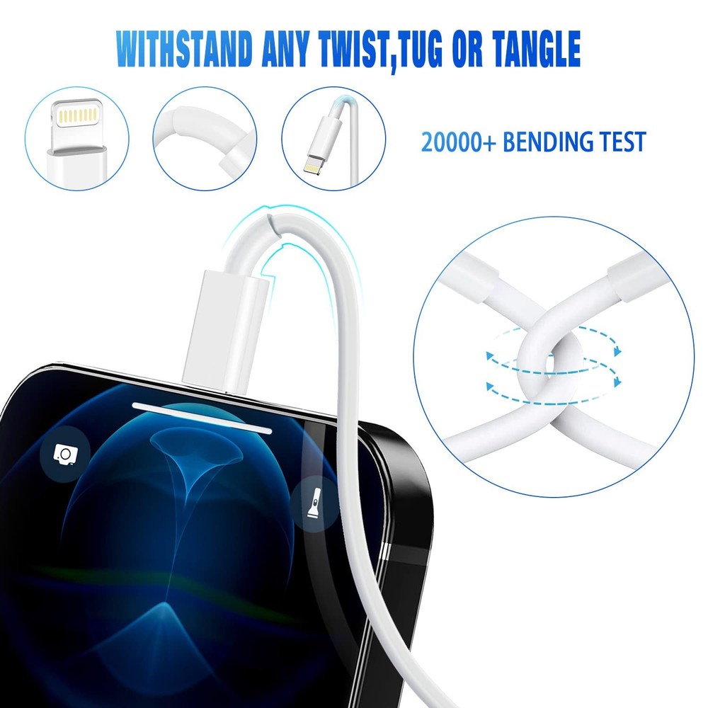iPhone Charger 3FT Apple MFi Certified Lightning Cable 3 Pack