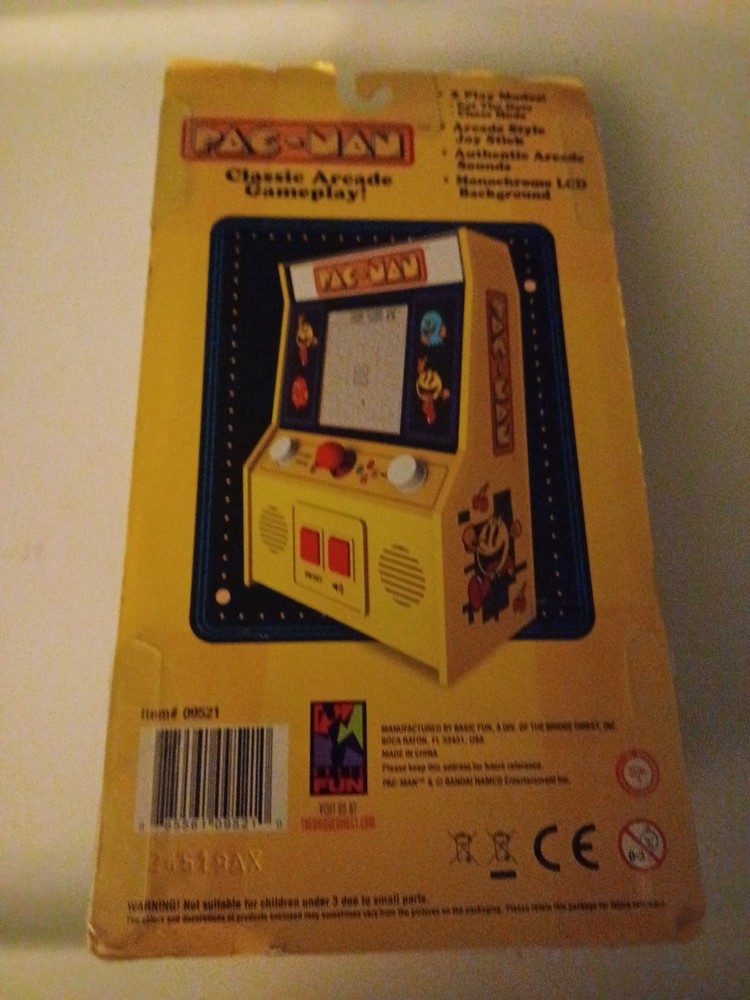 PAC-MAN Mini Arcade Game 6" Handheld Machine Basic Fun Portable Battery Op 09521