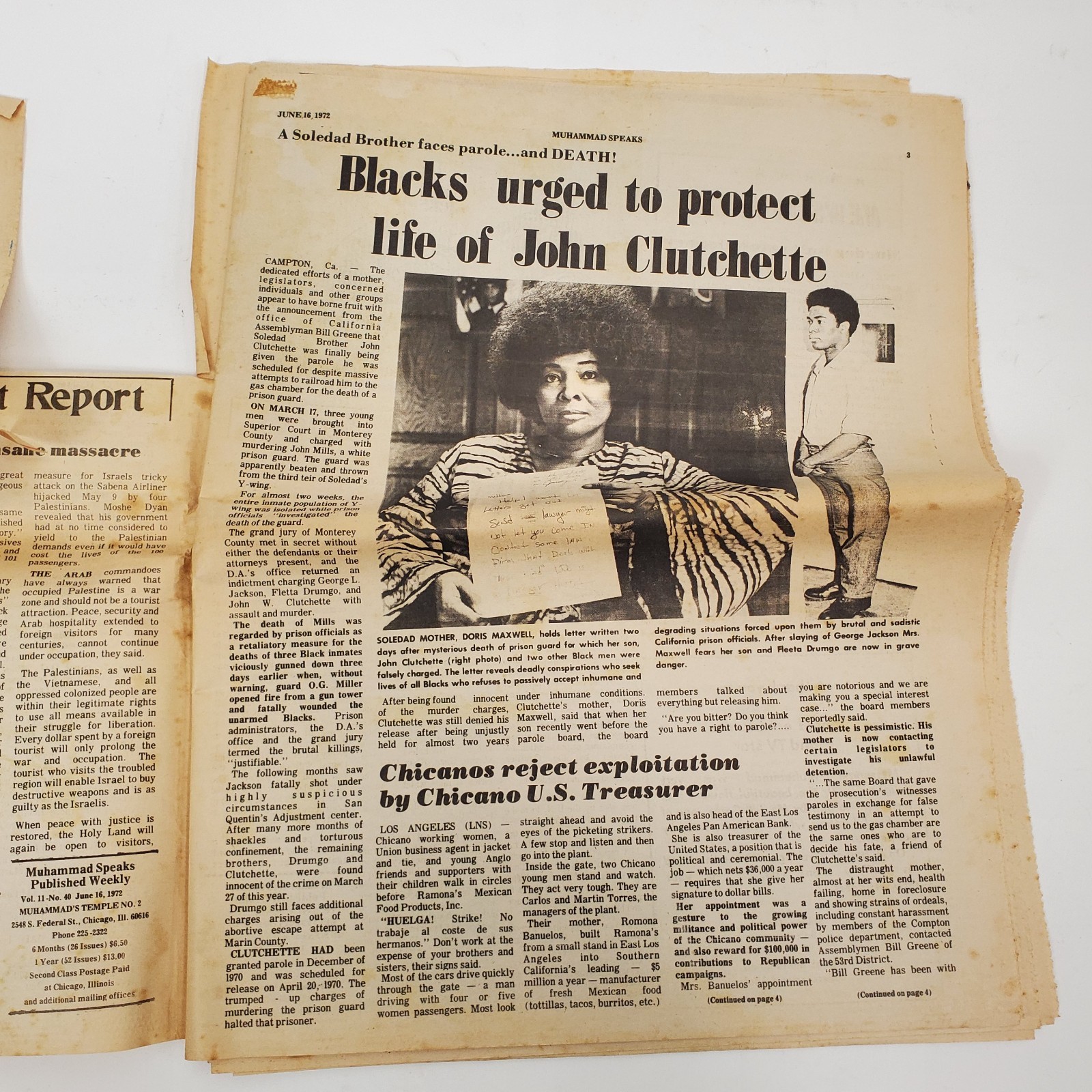Vintage Muhammad Speaks Newspaper June 16 1972 Nation of Islam Black History