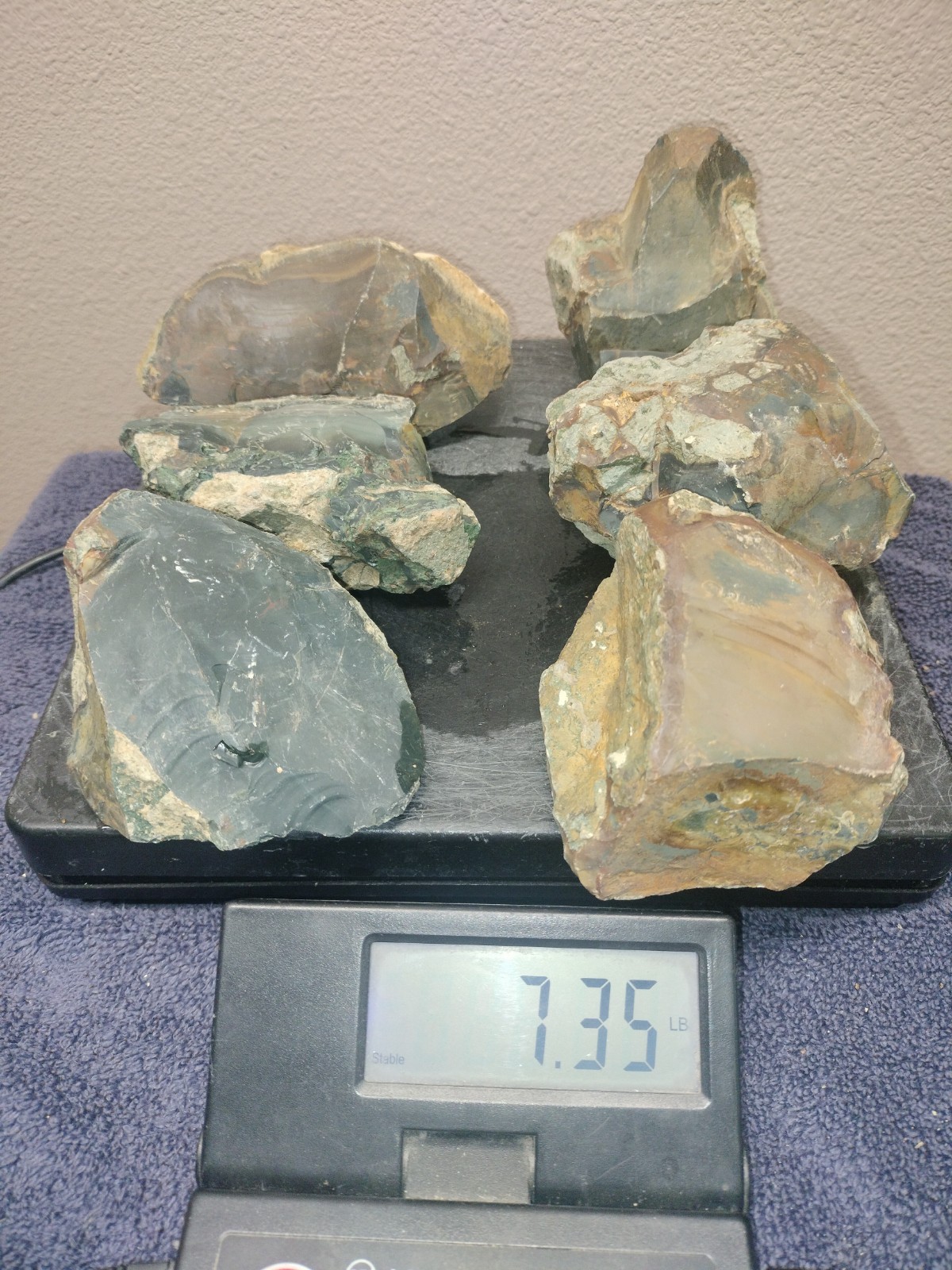 7.3LB ORBS Blue Mountain Picture Jasper Rough 6pc Lot #26