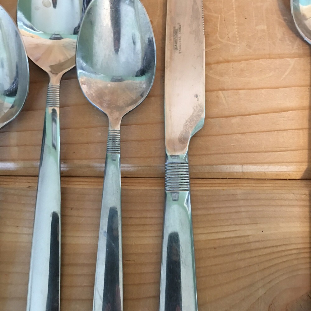 Cambridge 24 Piece Flatware Set Silverware Stainless Steel Unknown Pattern 6 Pl