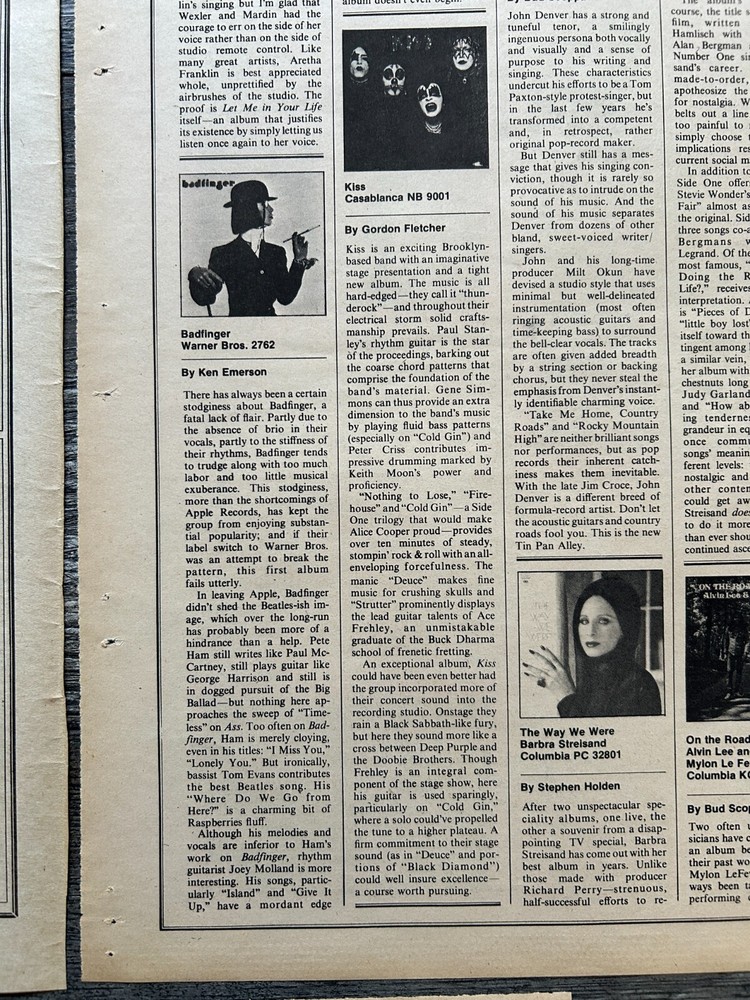 KISS Album Clippings Debut Hotter Dressed Alive 1974 1975 Vintage Kiss Aucoin