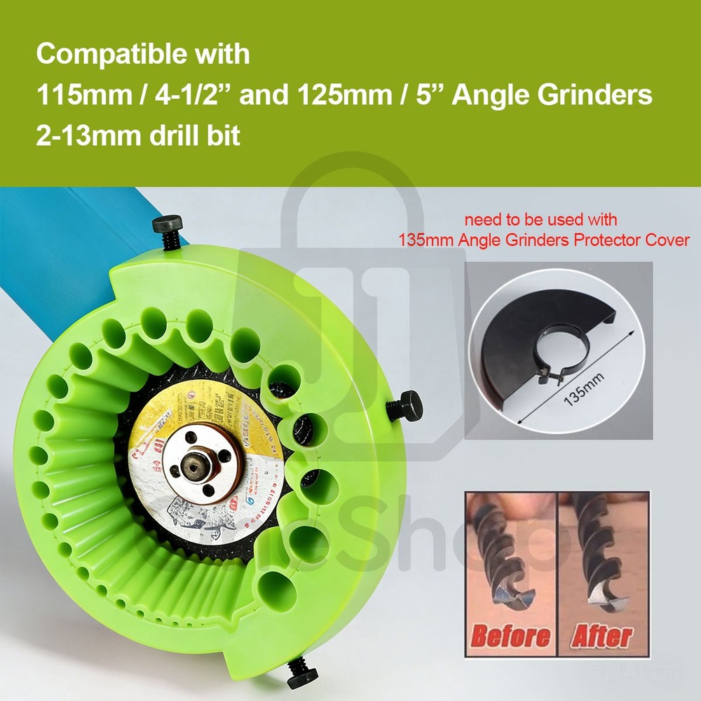 Upgraded Drill Bit Sharpener for Angle Grinder(115mm/125mm) Attachments