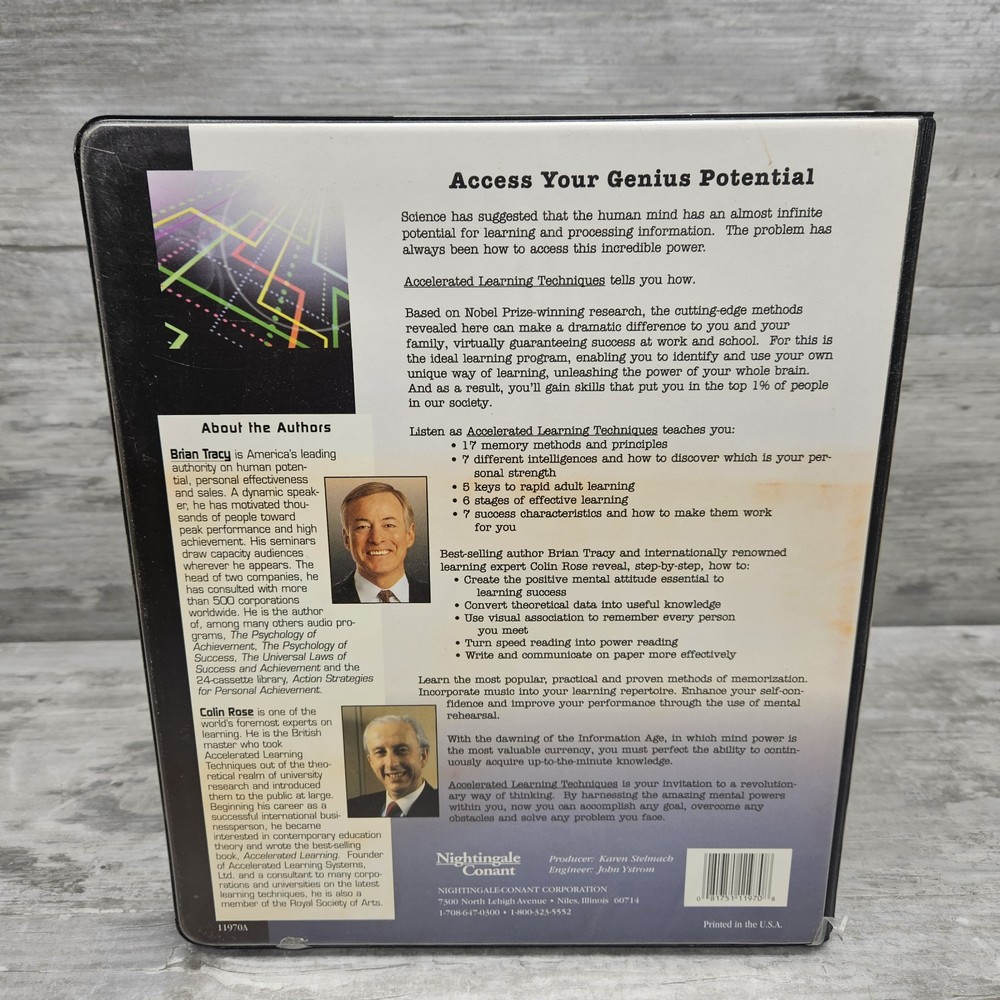 Brian Tracy Colin Ross Accelerated Learning Techniques 7 Cassettes Intelligence