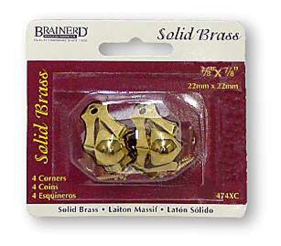 Solid Brass 7/8" X 7/8" Corner Protector 4 Pk