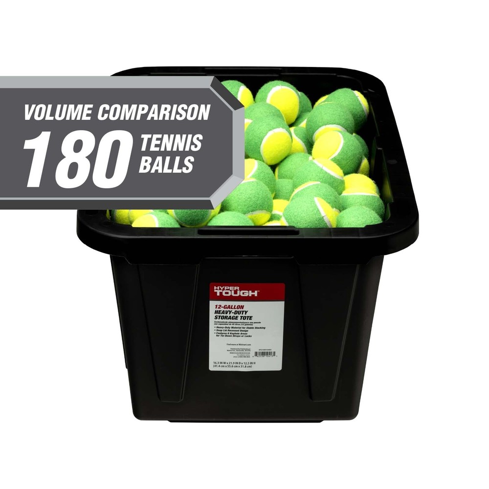 12 Gallon Snap Lid Stackable Plastic Storage Container Bin Box for Home Garage
