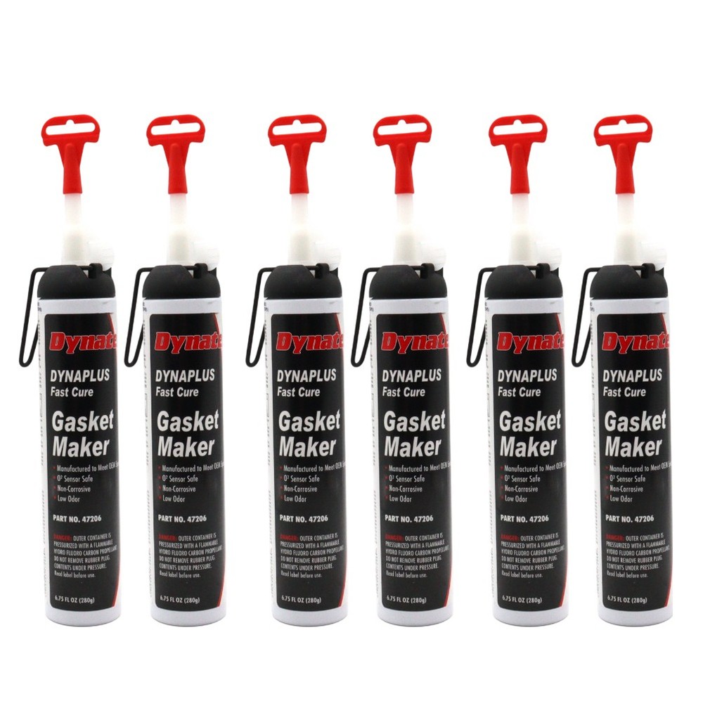 Dynatex DynaPlus Fast Cure Gasket Maker 6.75oz Sensor Safe & Low Odor (6-Pack)