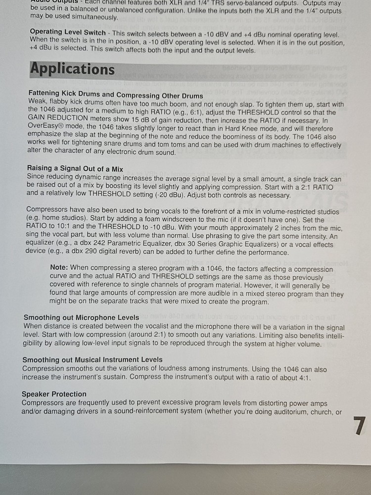 dbx 1046 Quad Compressor/Limiter