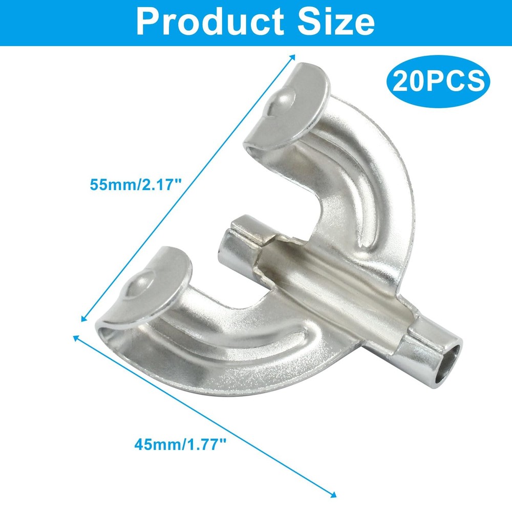 20 Pack Bass Drum Claw Hooks Metal Replacement Parts for Percussion Instruments