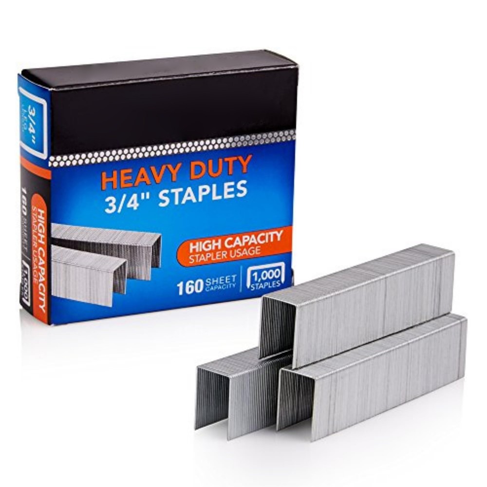 1000  3/4", Heavy Duty For Desktop Staplers, Silver