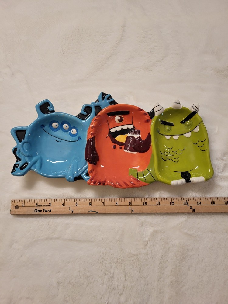 Monster Madness Ceramic Candy Bowl Halloween Decoration