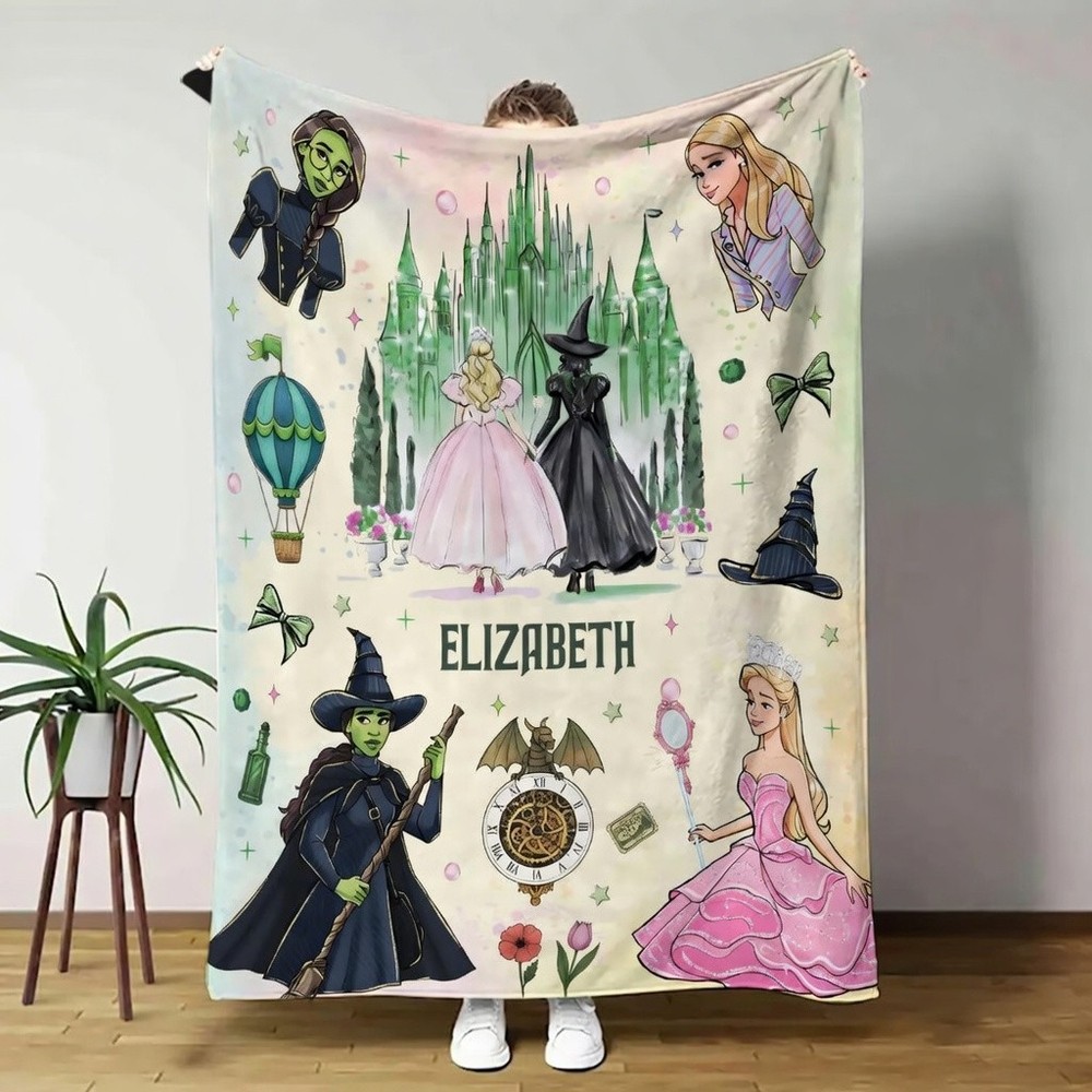 Personalized Good & Dark Witch Flannel Blanket Magical Gift Throw