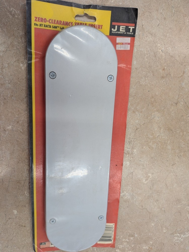 JET EQUIPMENT AND TOOLS ZERO CLEARANCE TABLE INSERT-- FOR JET XACTA SAW LEFT