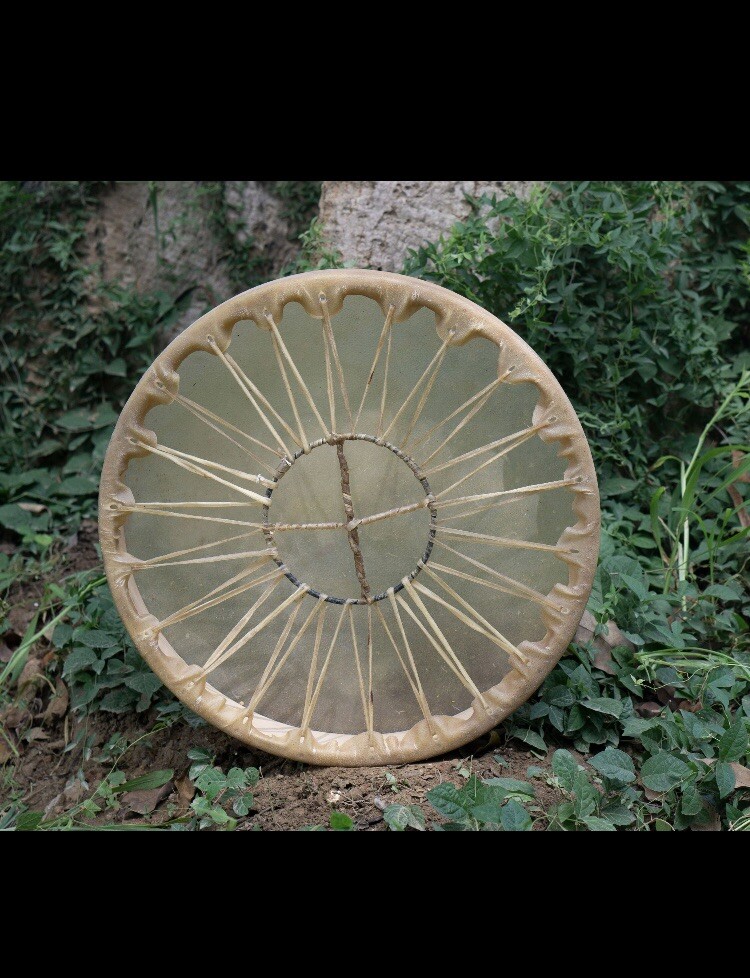 Shamanic Native Drum Buffalo Hide Round 14” With Drum Beater