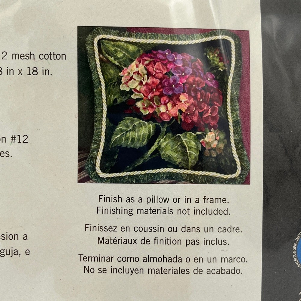 Dimensions Hydrangea Bloom Needlepoint Kit #20053 14"x14" NEW