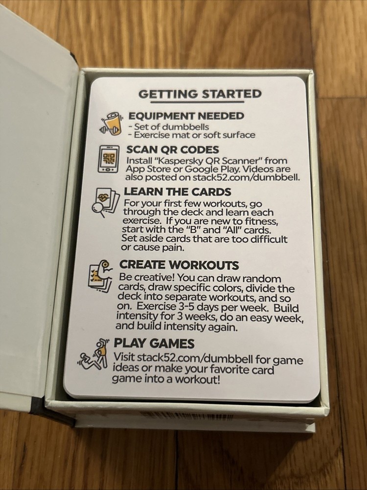 DUMBBELL STACK 52 Dumbbell Exercise Workout Card Game - MEGA Pack plus 52 extras