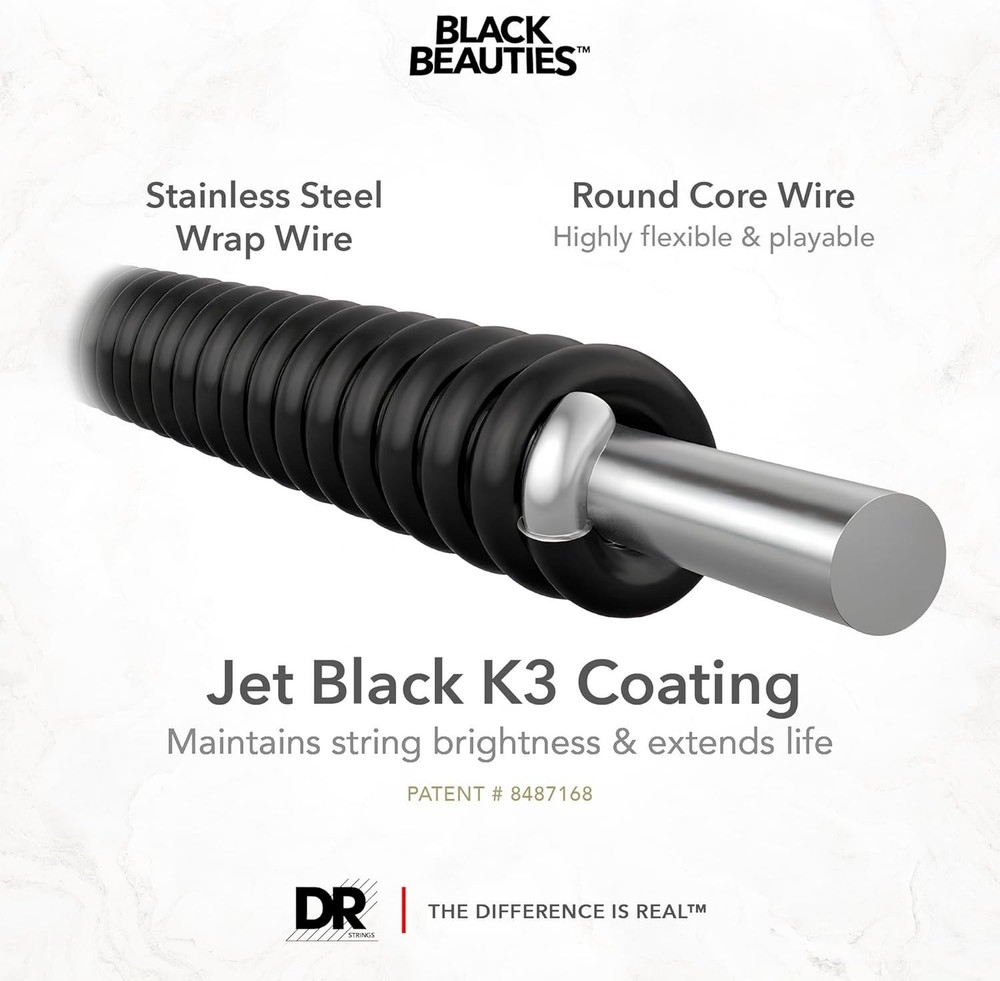 Extra-Life Black Coated Bass Strings Set
