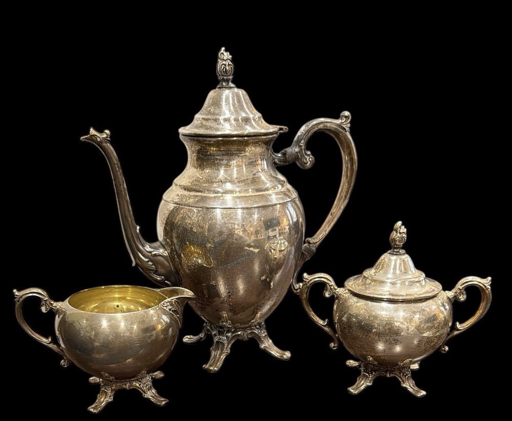 Antique 1900–1925 Blackinton Oneida Silverplate Tea Set 3pc