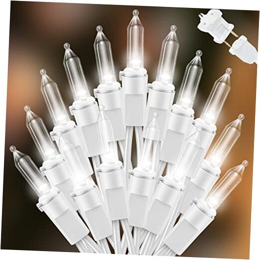 100 Mini LED Count White -String Lights - 100 Mini LED White Wire Cool White