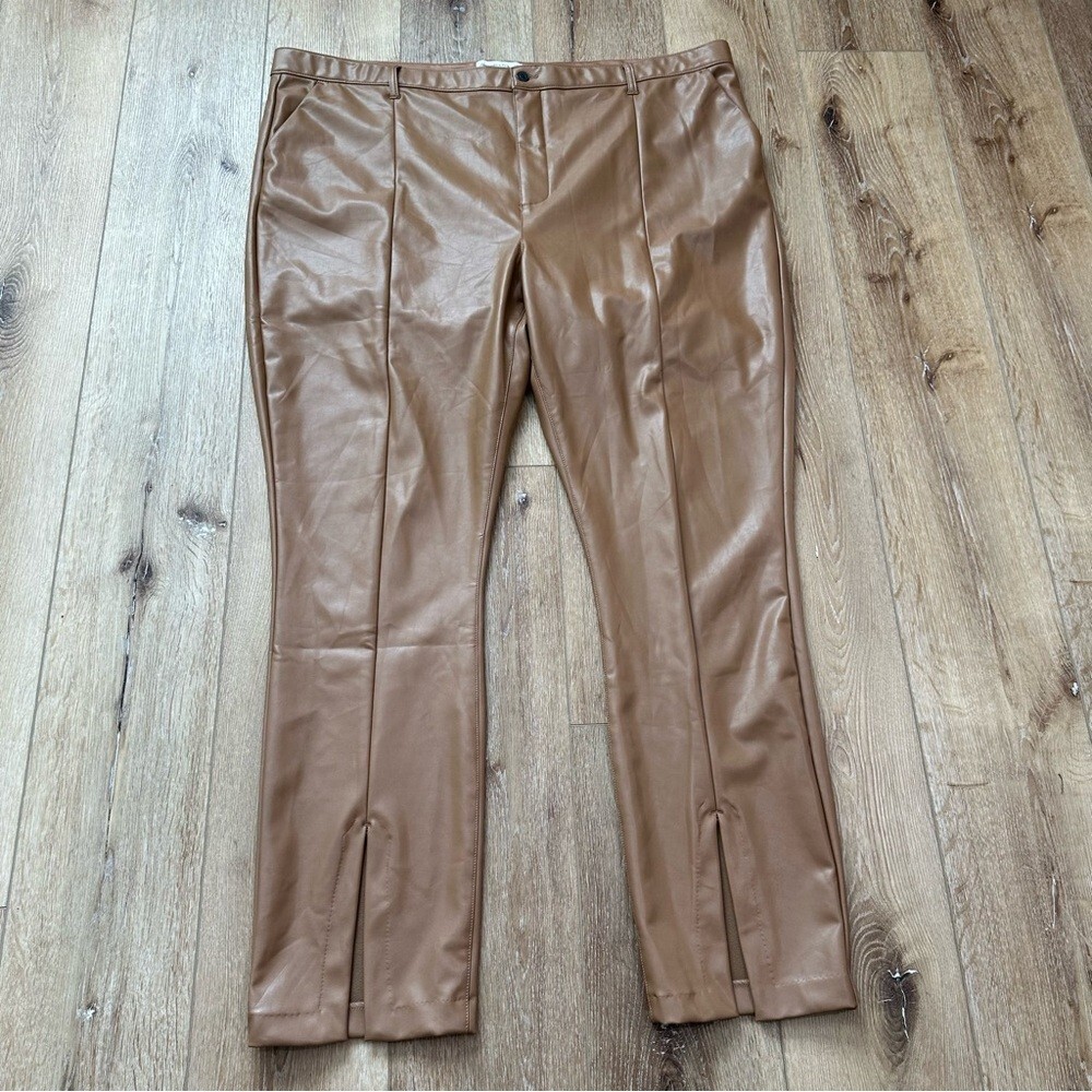 Abercrombie & Fitch Brown Faux Leather The Skinny Ultra High Rise Size 37/24 NWO