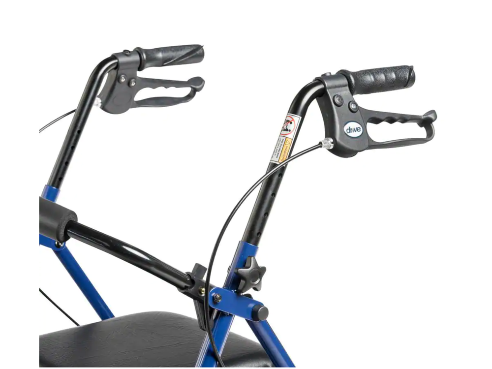 4-Wheel Walker Rollator Fold Up Removable Back Support Walking Assist Blue