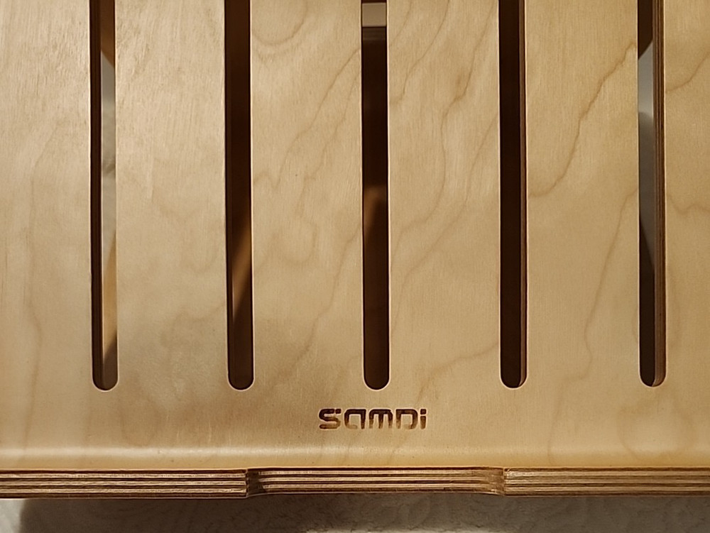 SAMDI Bamboo Tablet Laptop Riser Stand Heat Vent Plus Keyboard Storage