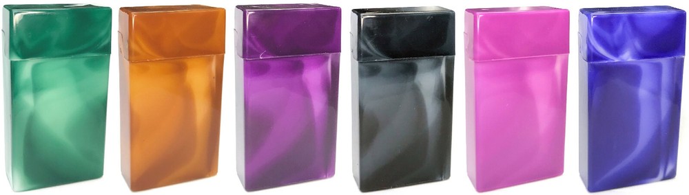 Eclipse Glossy Marble Hard Plastic Crushproof Cigarette Case, 4ct, 100s, 3115M