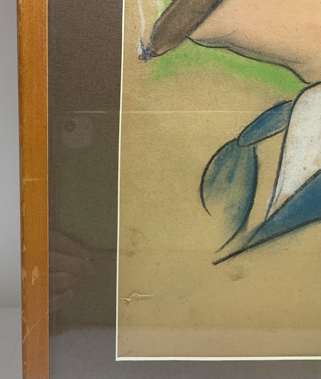 Vintage Mexico City Caricature Man With Cigar Xochimilco 1944 Rare Signed Art