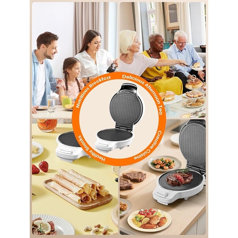 Non-Stick Waffle Cone Maker Adjustable Temperature Double-Sided Efficient Baking