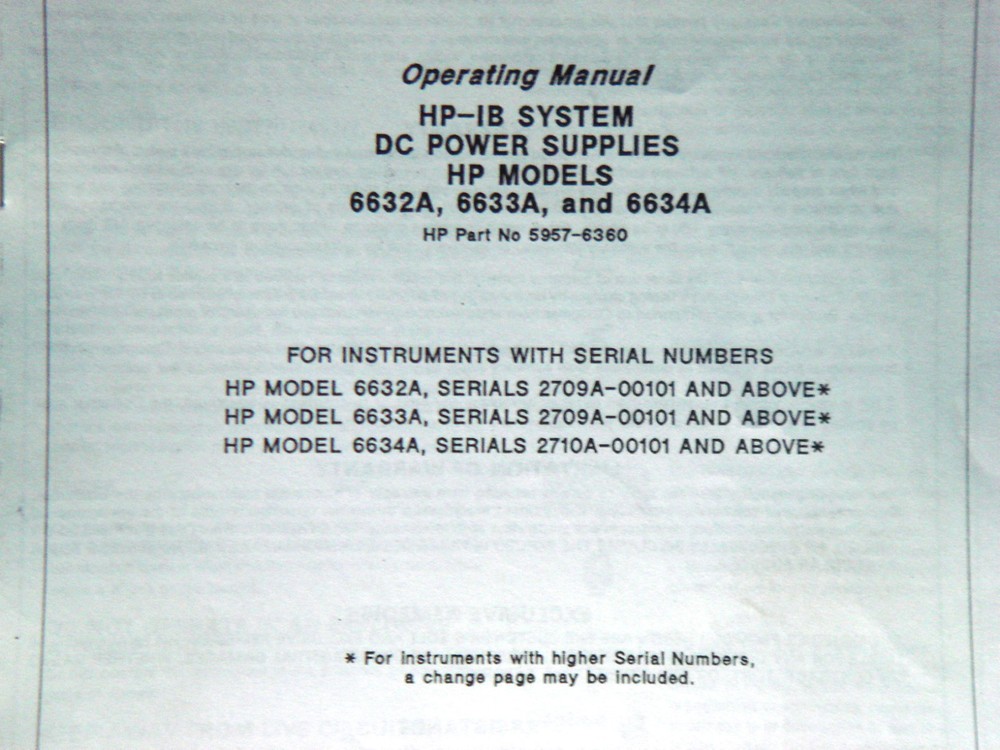HP-IB SYSTEM DC POWER SUPPLIES OPERATING MANUAL