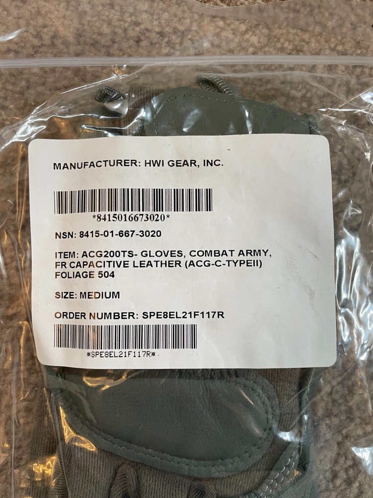 US. Army Combat Gloves Type II Capacitive Medium New