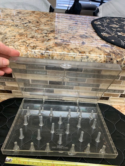 Mid Century DRITZ Spool Thread Sewing Box No. 786 Clear Plastic