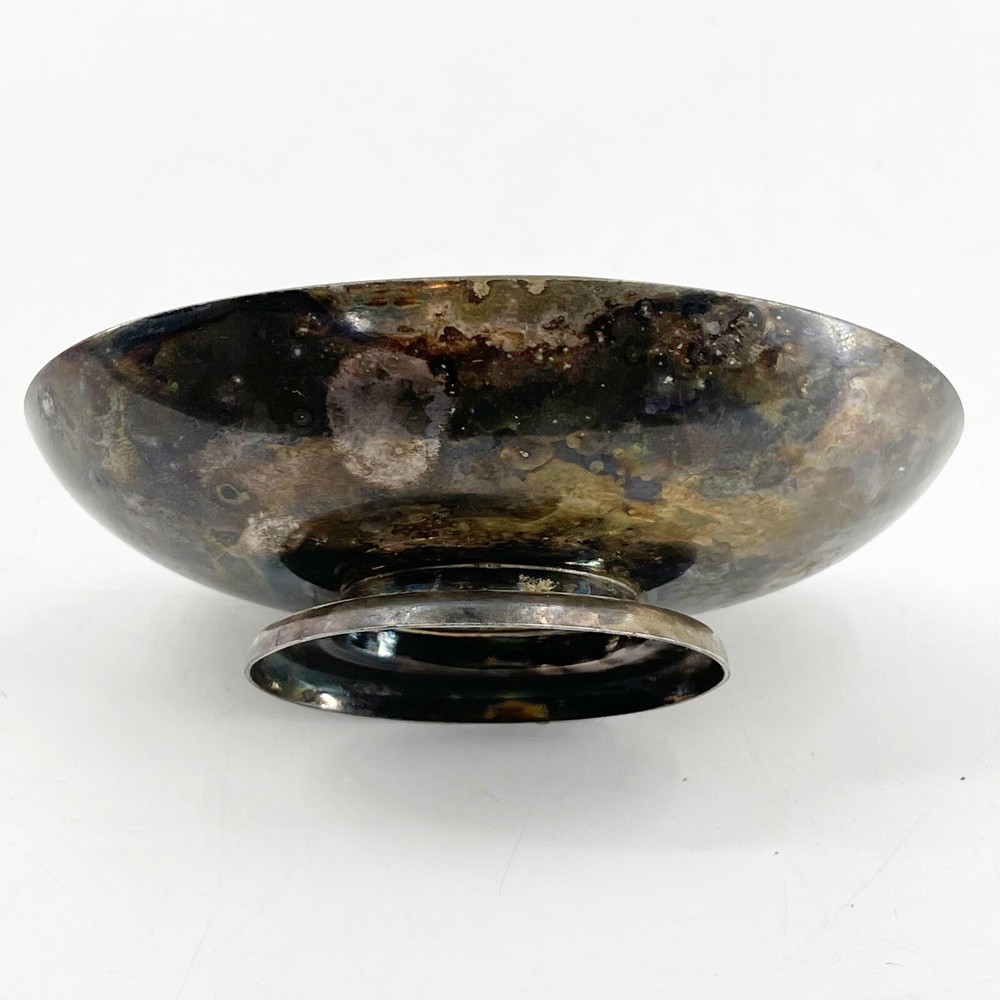 Vintage Carl Christiansen Denmark Red Enamel Sterling Silver Plated Nut Dish