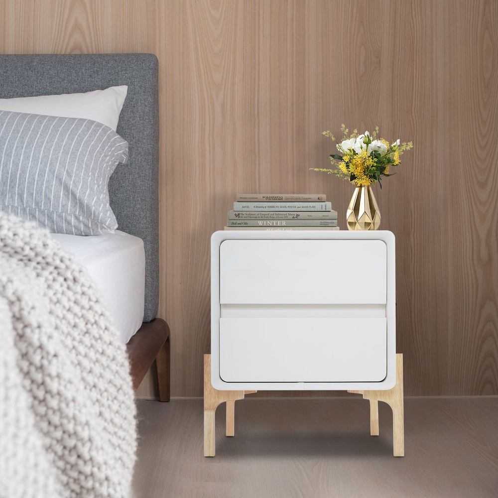 Bedside Table, Storage Bedside Table, Small Bedside Table with 2 Drawers