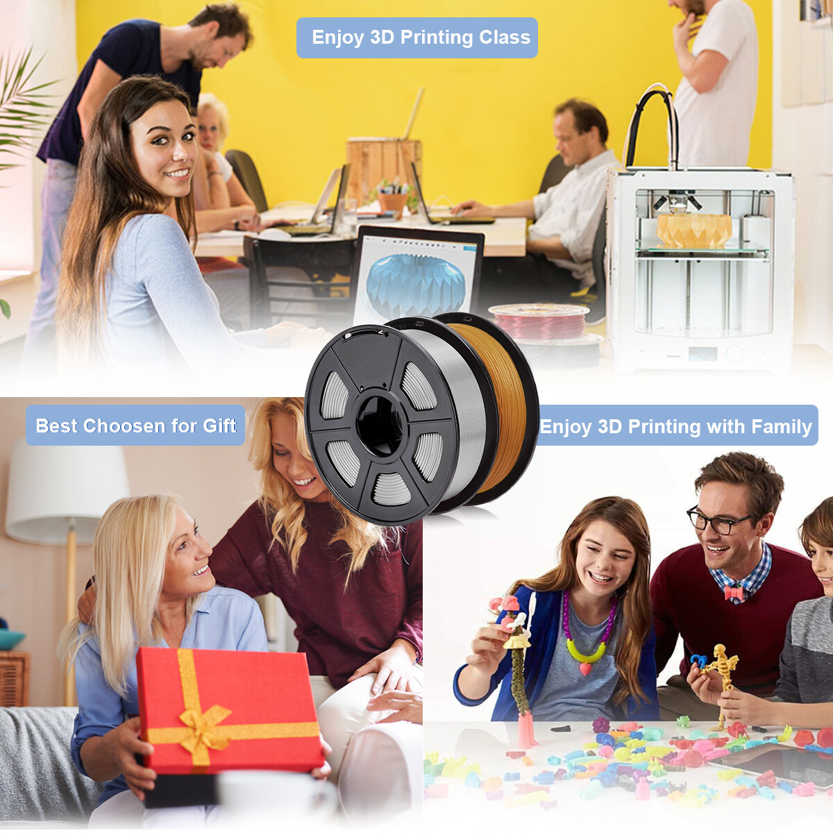 [BUY 4 GET 2 FREE,ADD 6 TO CART] SUNLU PLA META PLA+ PETG SILK ABS Filament 1KG