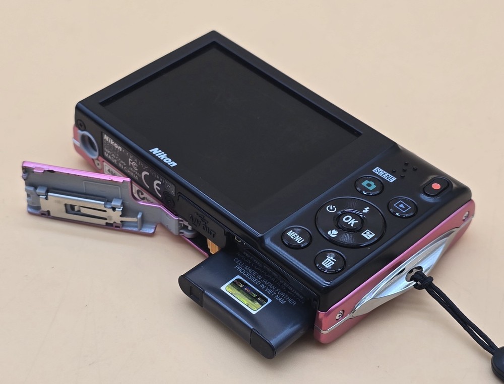 Nikon COOLPIX S5100 Pink Compact Digital Camera Tested Working.