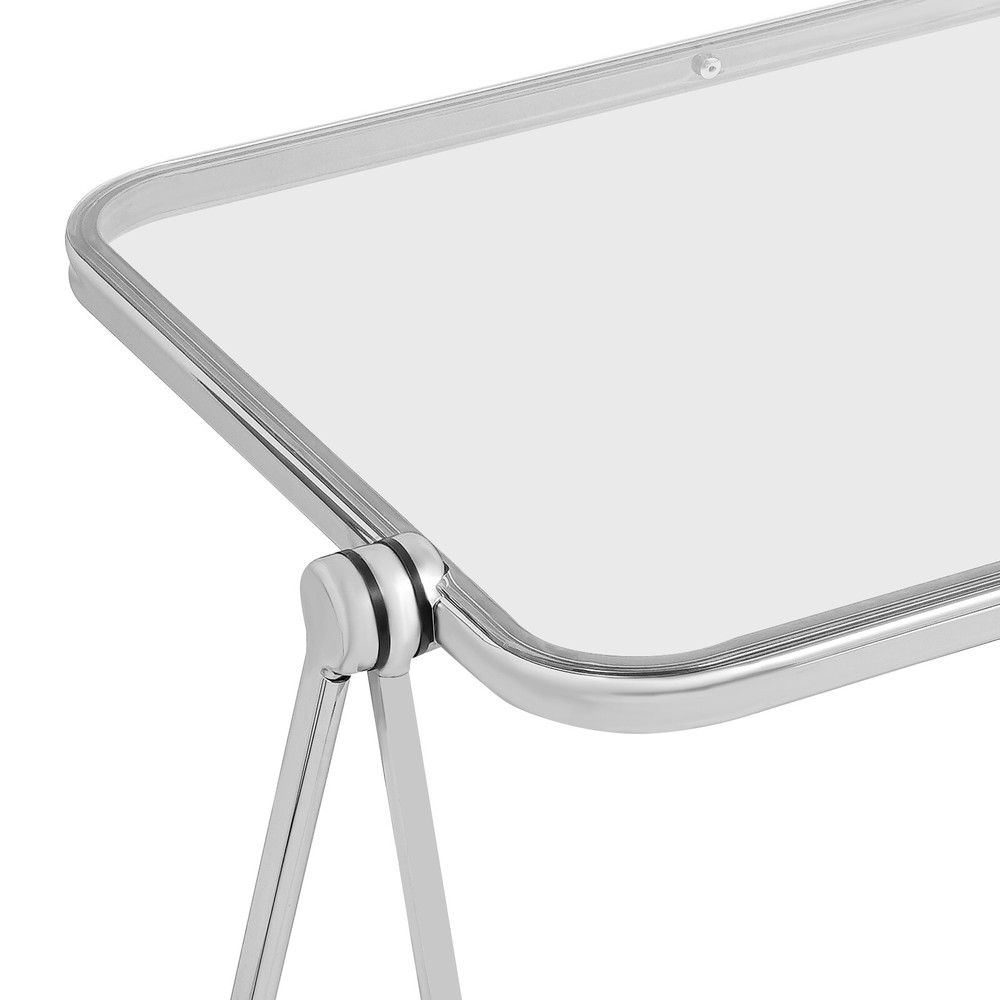 Clear Foldable Side Table Tiny Desk For Home Office Small Indoor Computer Desk