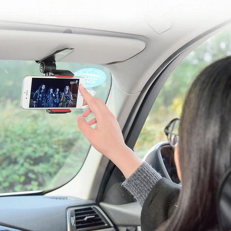 Universal Phone Holder 360° Rotatable Adjustable Sun Visor Car Mount Clip