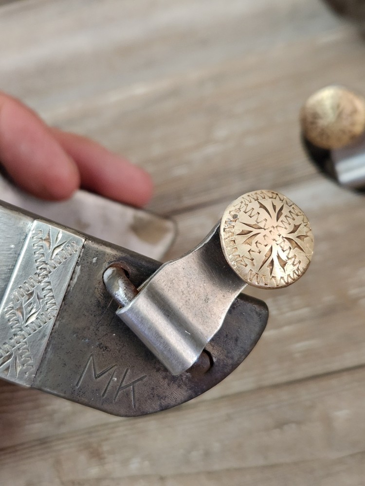 Silver Mounted Heavy Spurs Marked Double Mounted