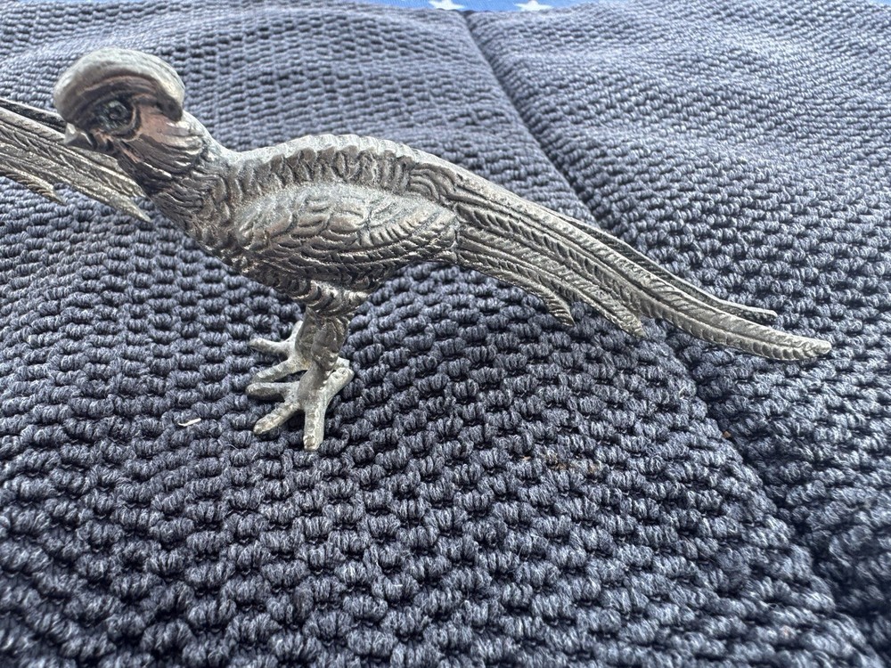 MCM Vintage Silver Plated Pheasants, Pair