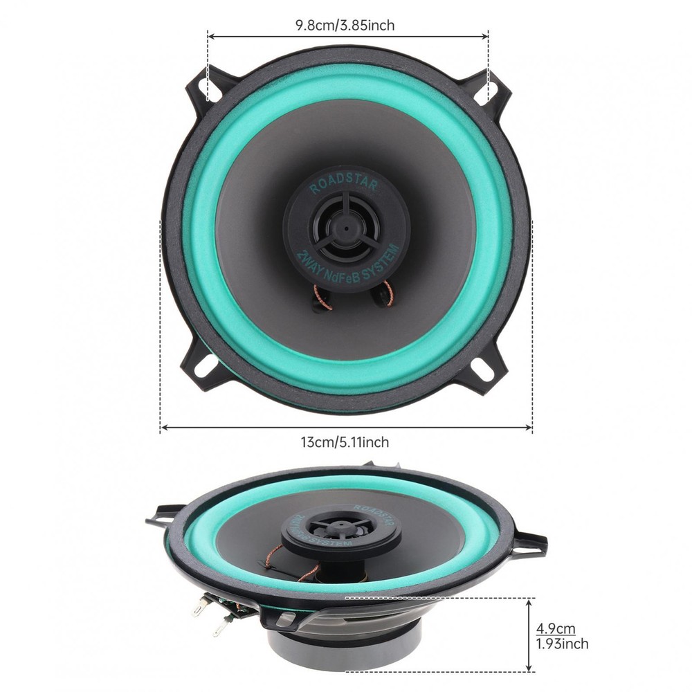 5” 2-Way Speaker (1 pack) 100W Max, Replacement Coaxial, High-Efficiency Speaker