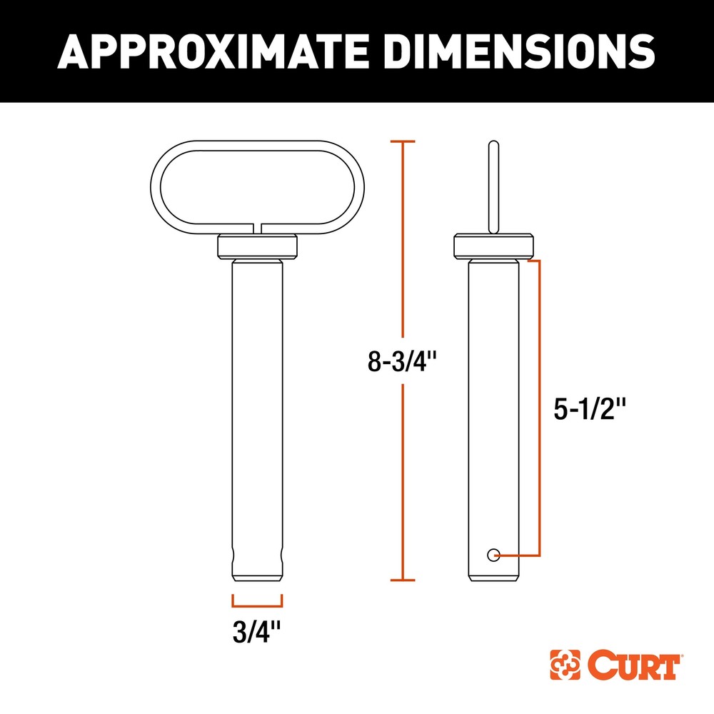 Replacement TruTrack 3/4" Clevis Pin with Handle and Clip