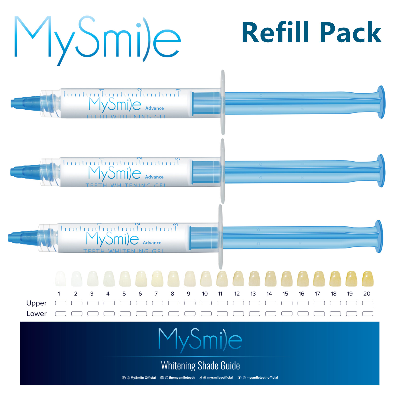 MySmile Teeth Whitening Kit with LED Light Teeth Whitener Carbamide Peroxide Gel
